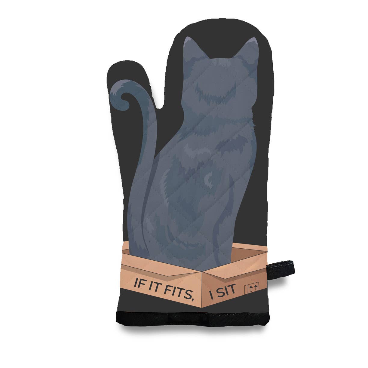 Russian Blue Kitty Cat - If It Fits, I Sit Oven Mitt