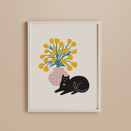 Cat Lady Art Print