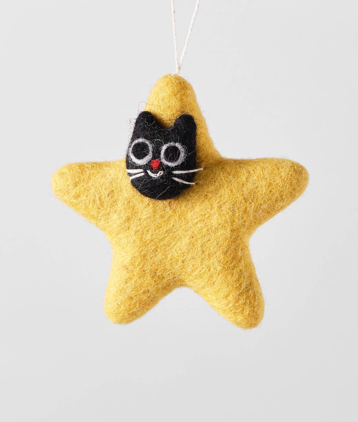 'Stella' Black Cat Hanging Felt Ornament