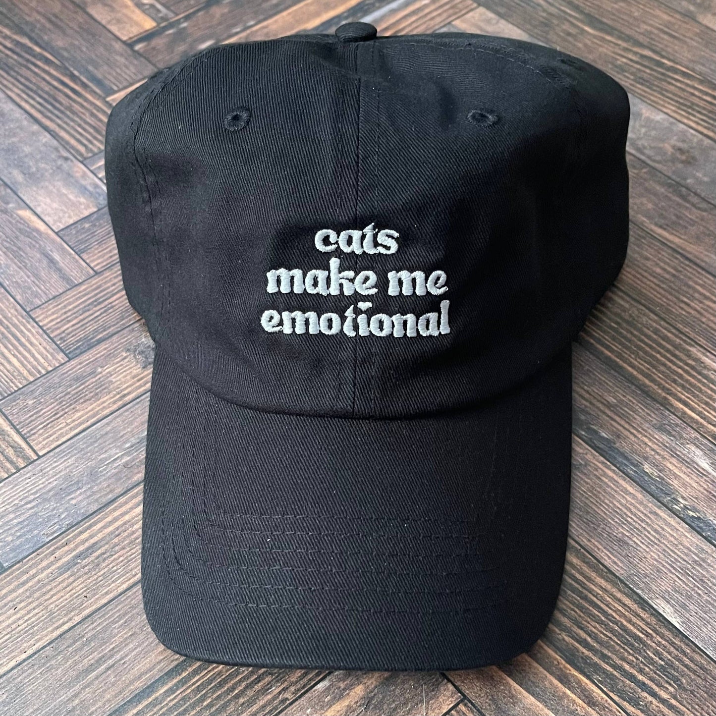 Cats Make Me Emotional Baseball Cap Unisex Dad Hat Black