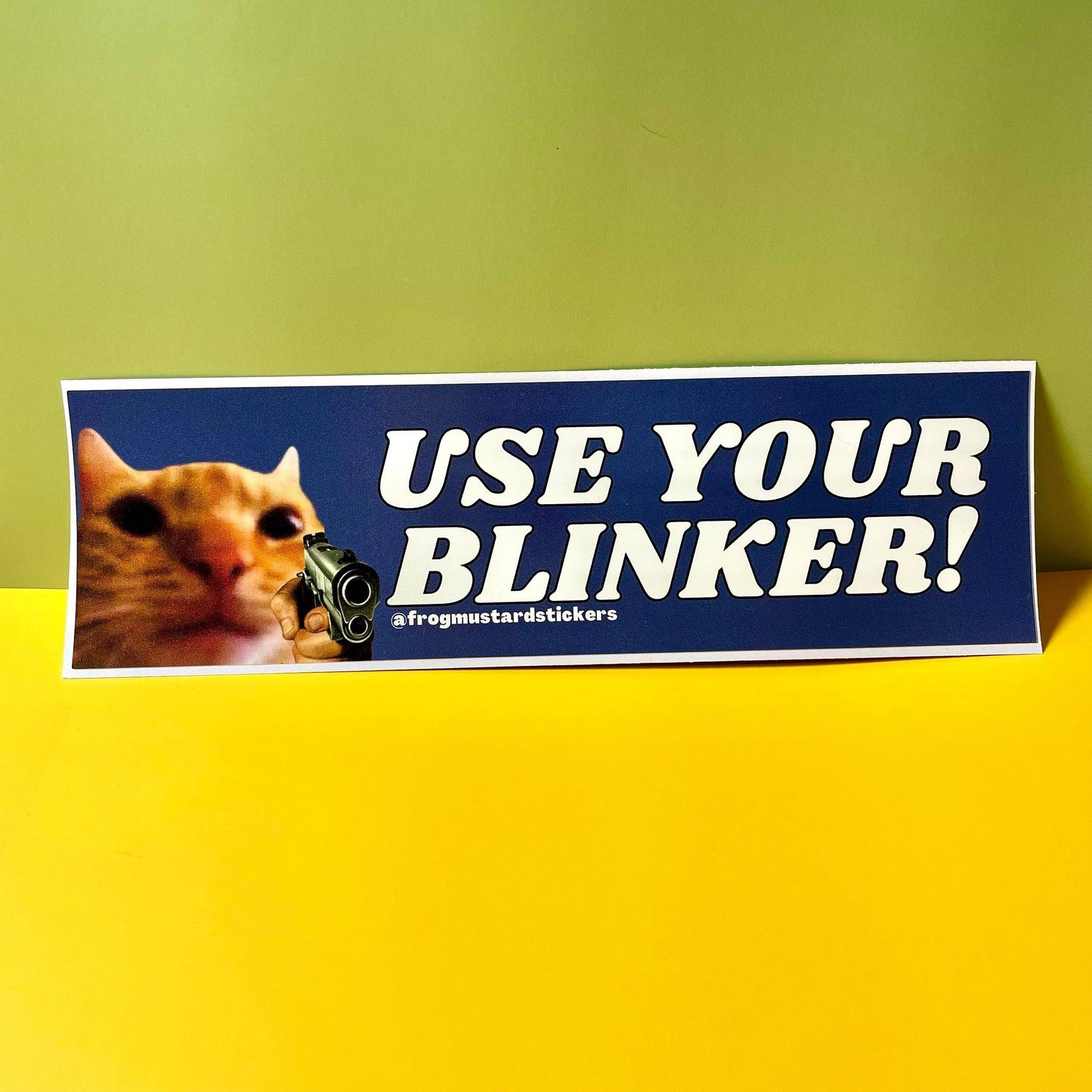 Use Your Blinker! Gun Cat: Sticker