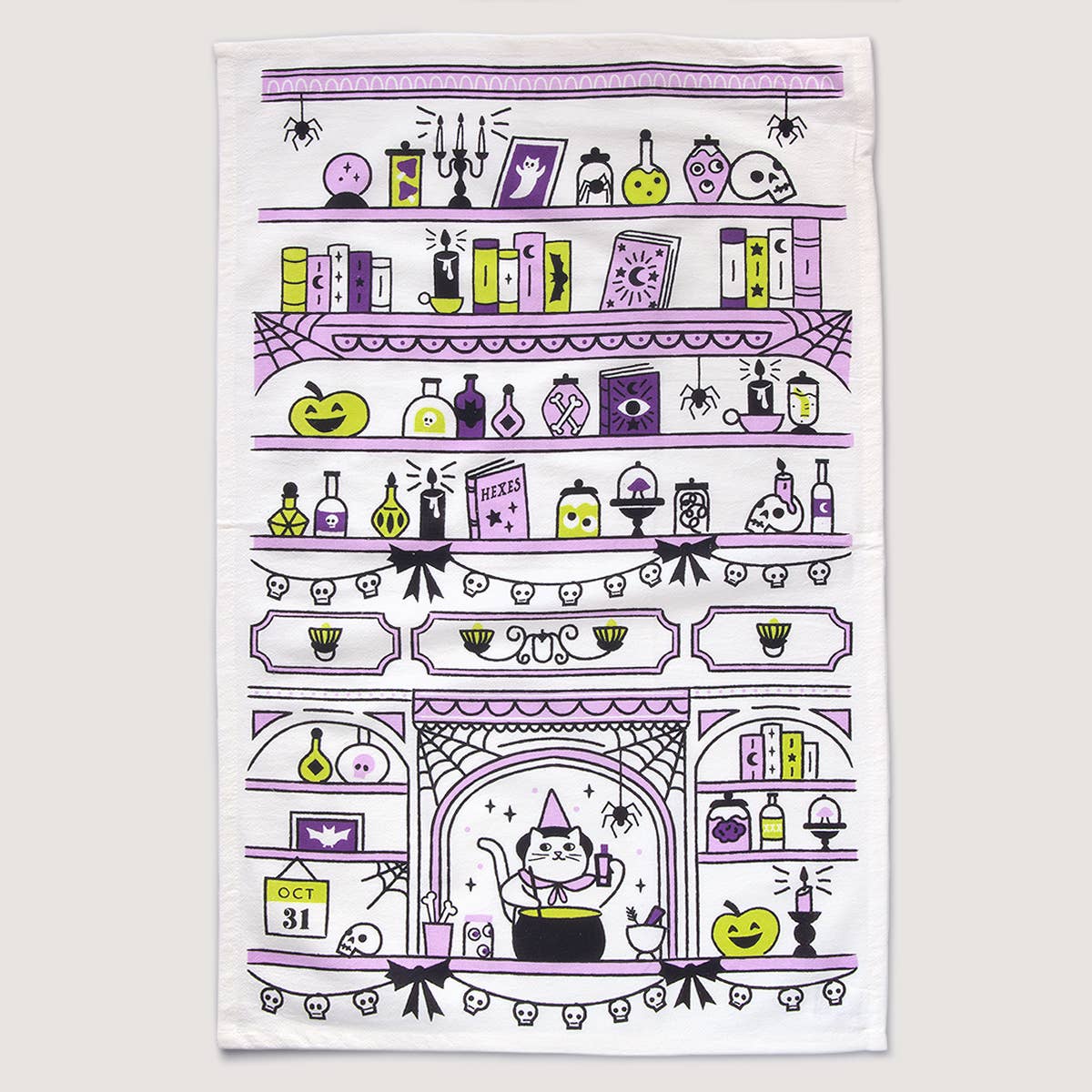 Cauldron Cat Tea Towel