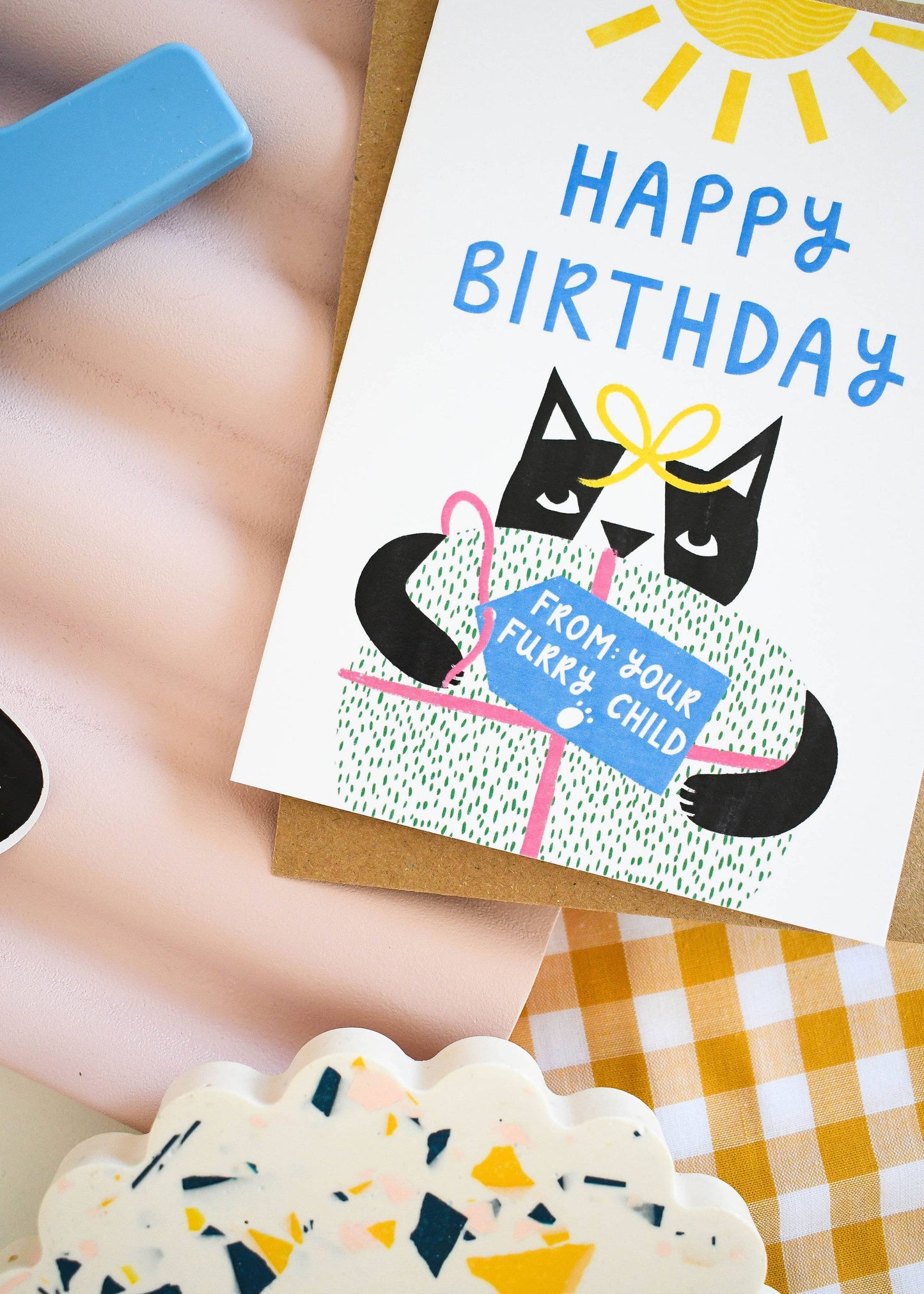 Happy Birthday From Your Furry Child- BLANK INSIDE