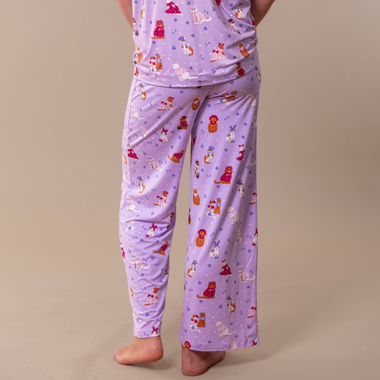 Cattitude Pajama Pants | Purple Kitty Cat PJ Bottoms