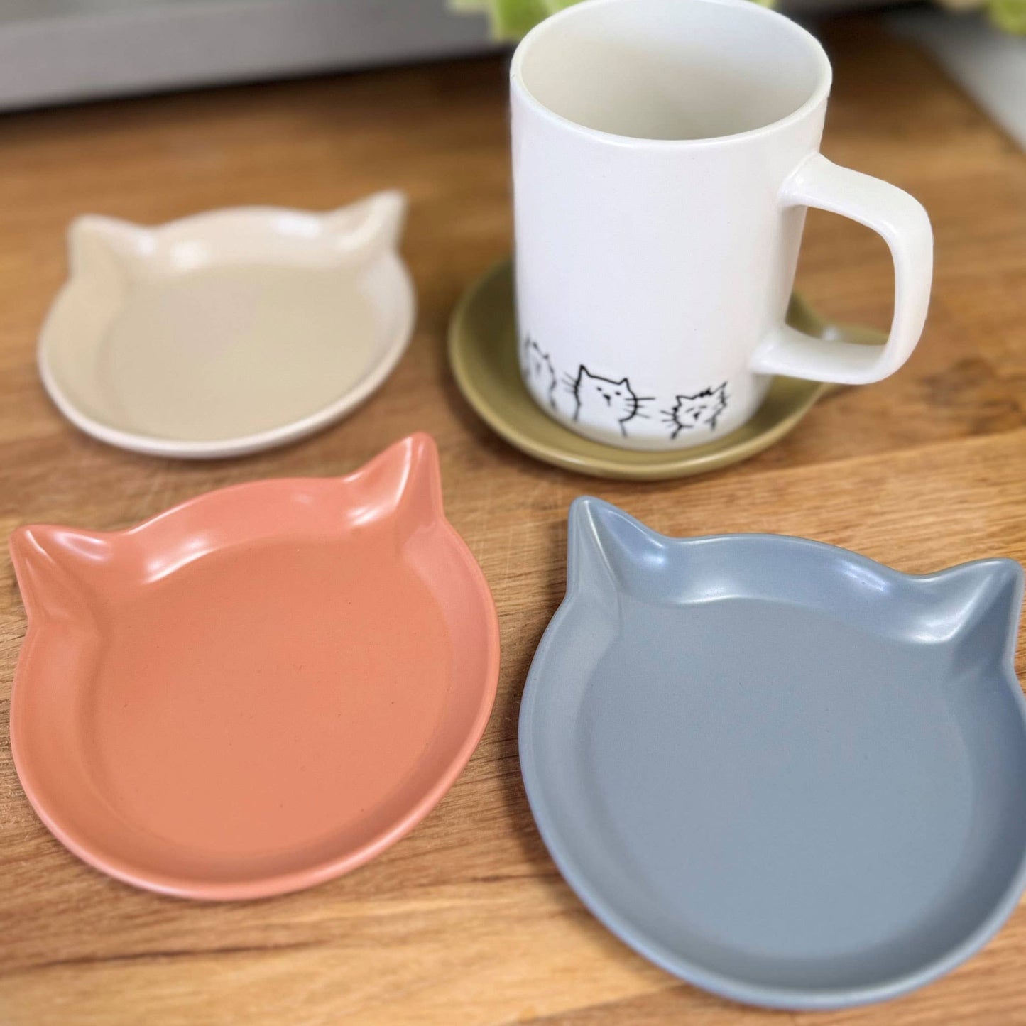 Mini Pet Food Dish or Coaster | Cat Head