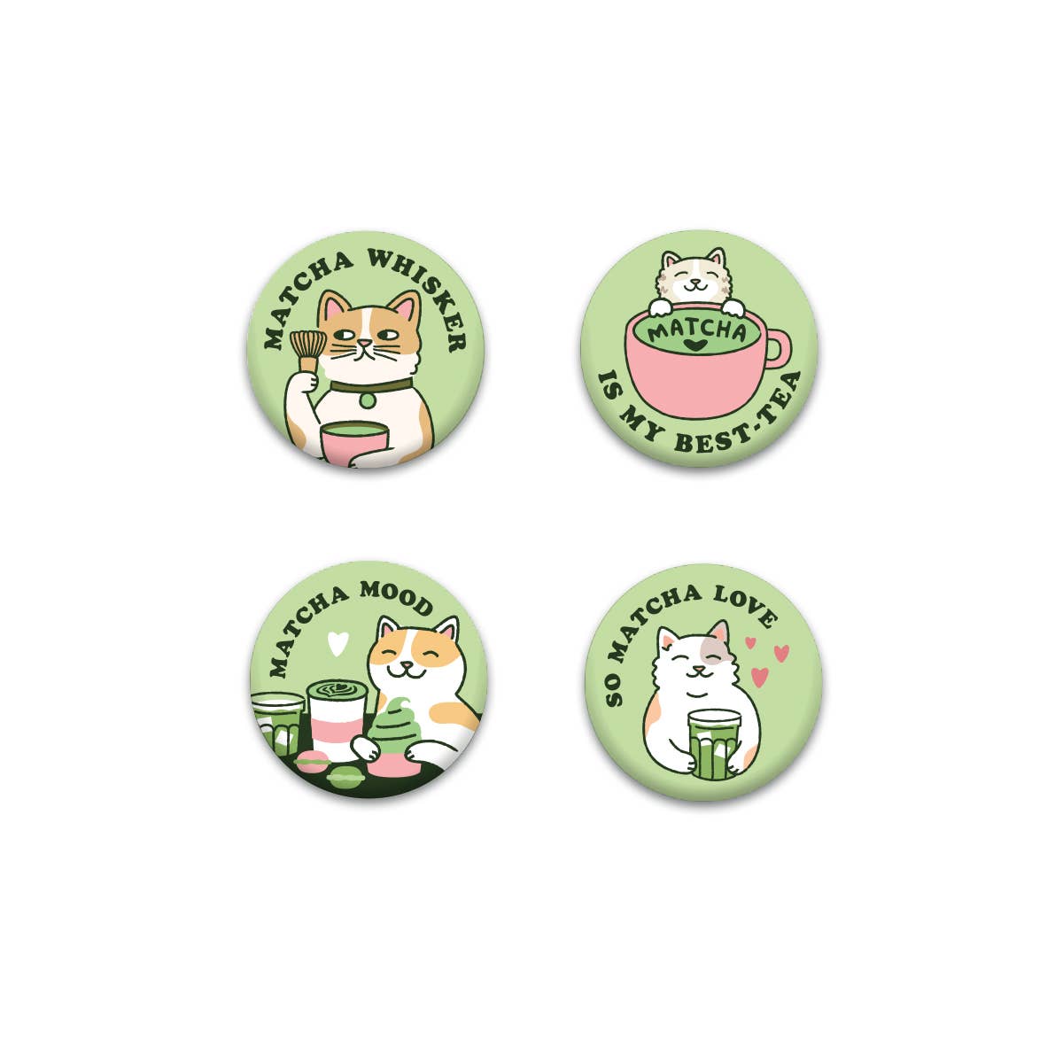 Matcha Cats Magnet Set