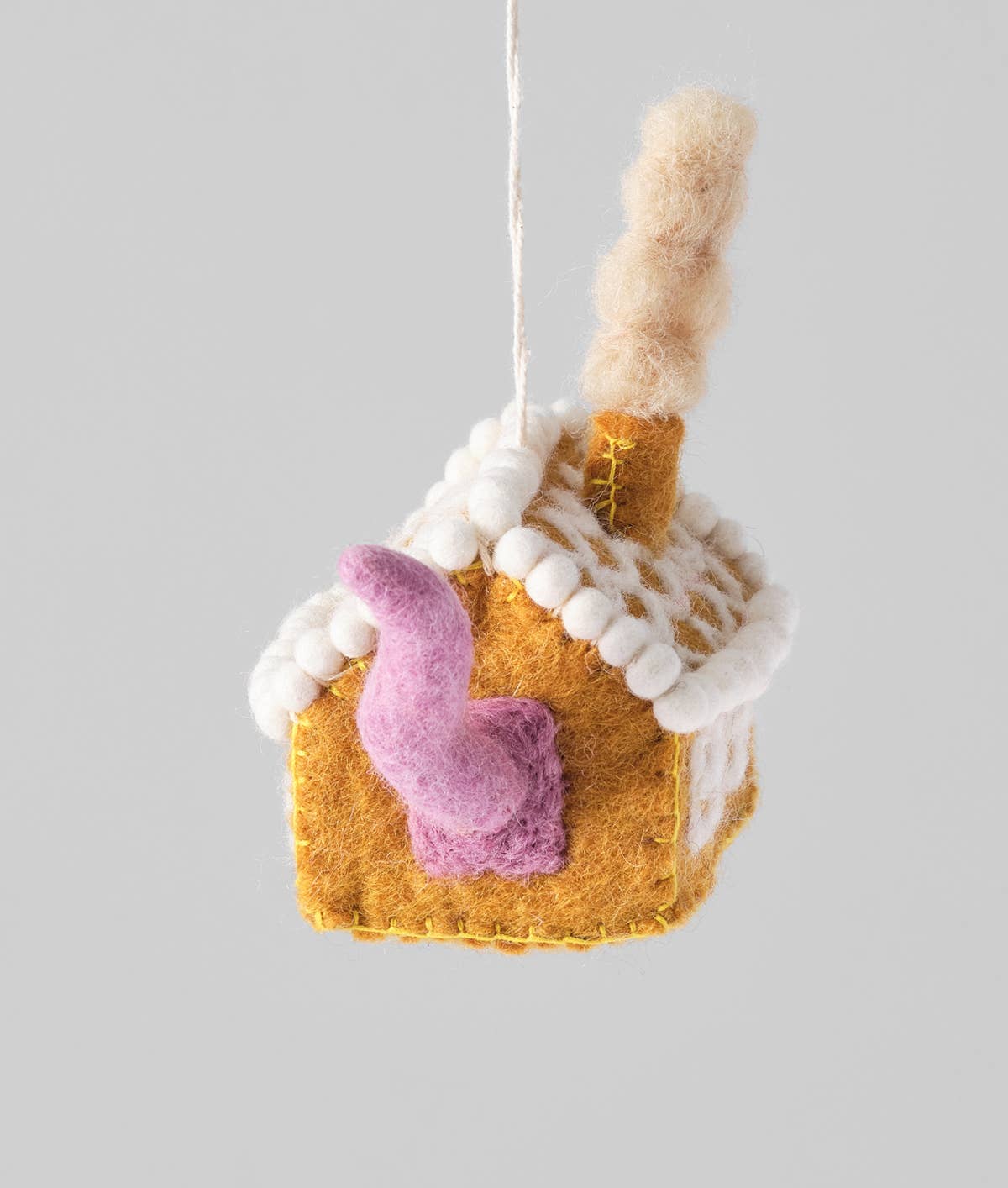Gretel, Cat in Gingerbread House Hanging Felt Ornament