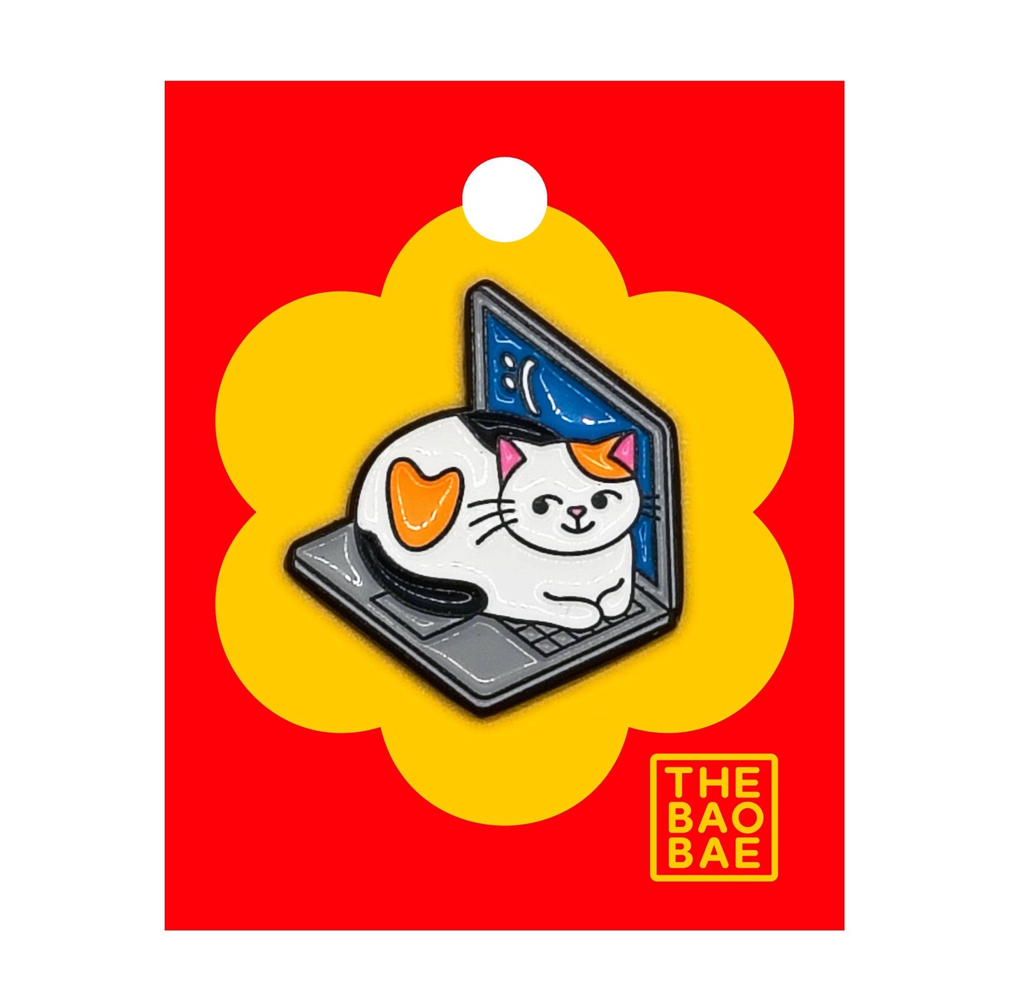 Laptop Cat Pin