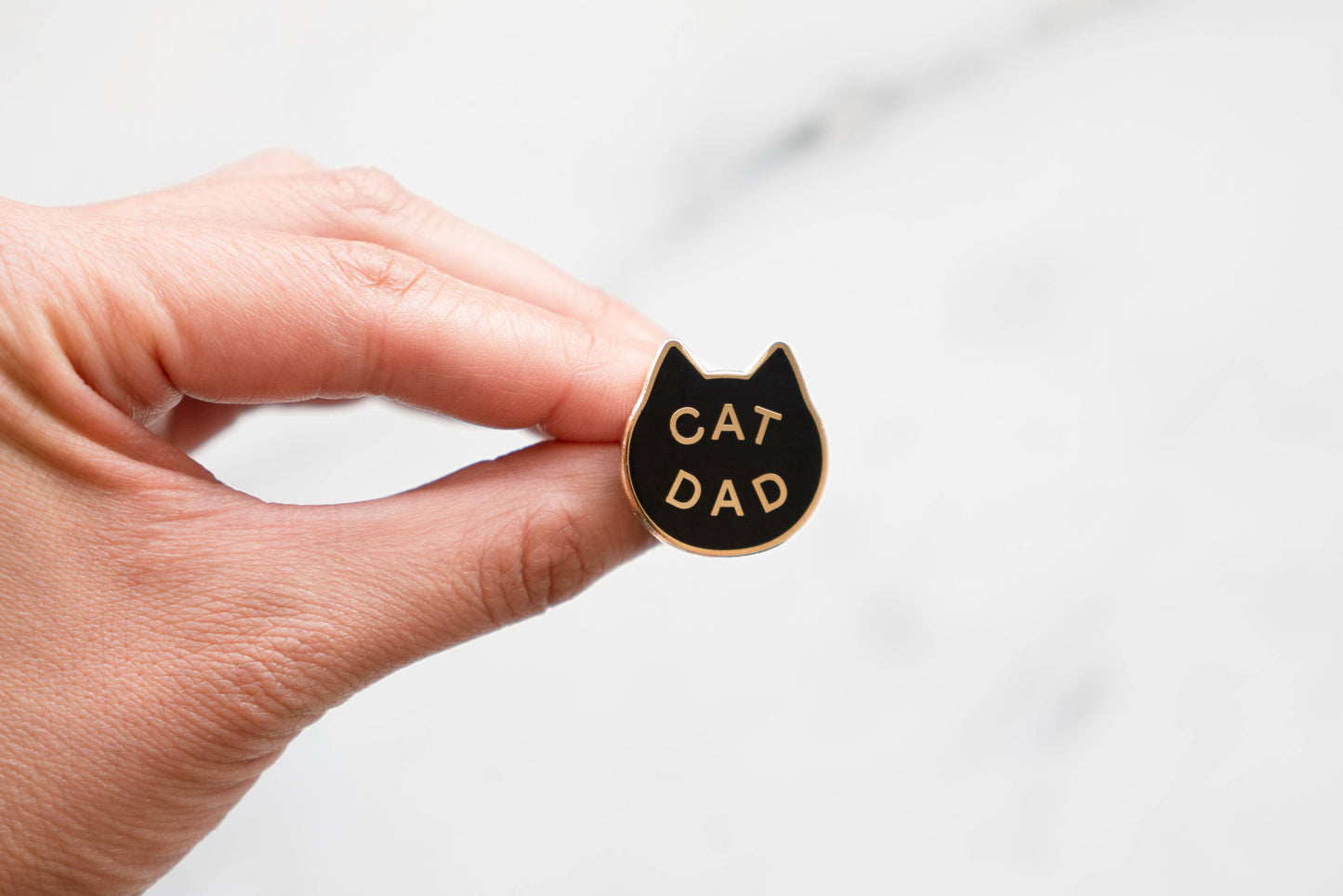 Cat Dad Pin: Gold/black