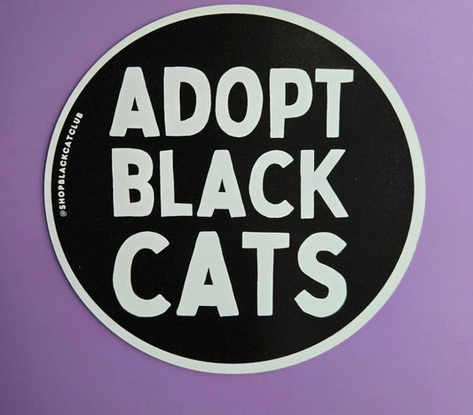Adopt Black Cats Bumper Magnet 5"