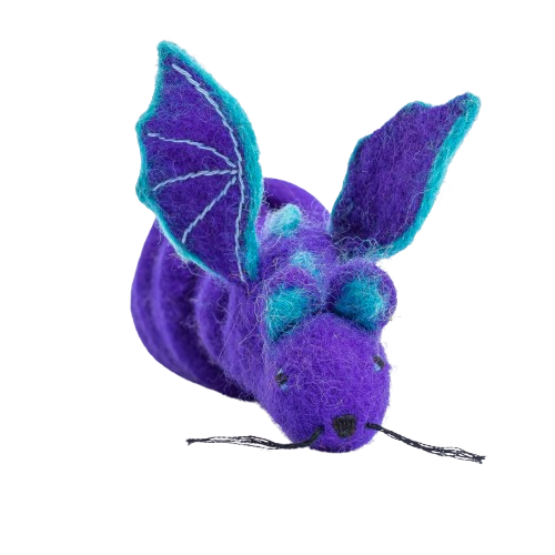 Wool Mouse Cat Toy 6-Foot-Tail - red rainbow unicorn dragon: Purple dragon