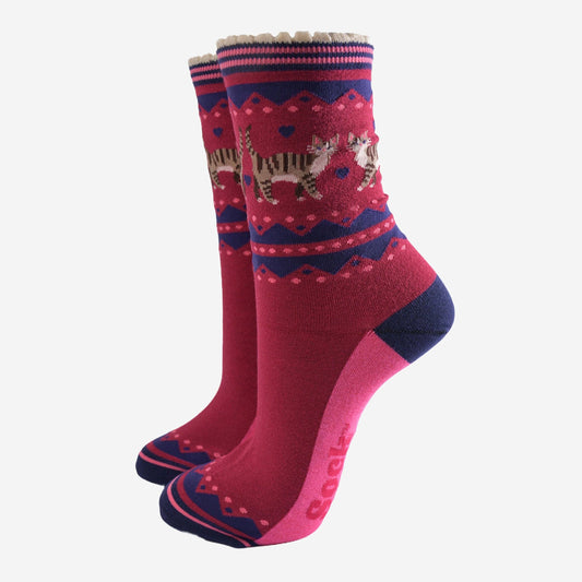 Women's Bamboo Socks Cat Duo US Size 5-9