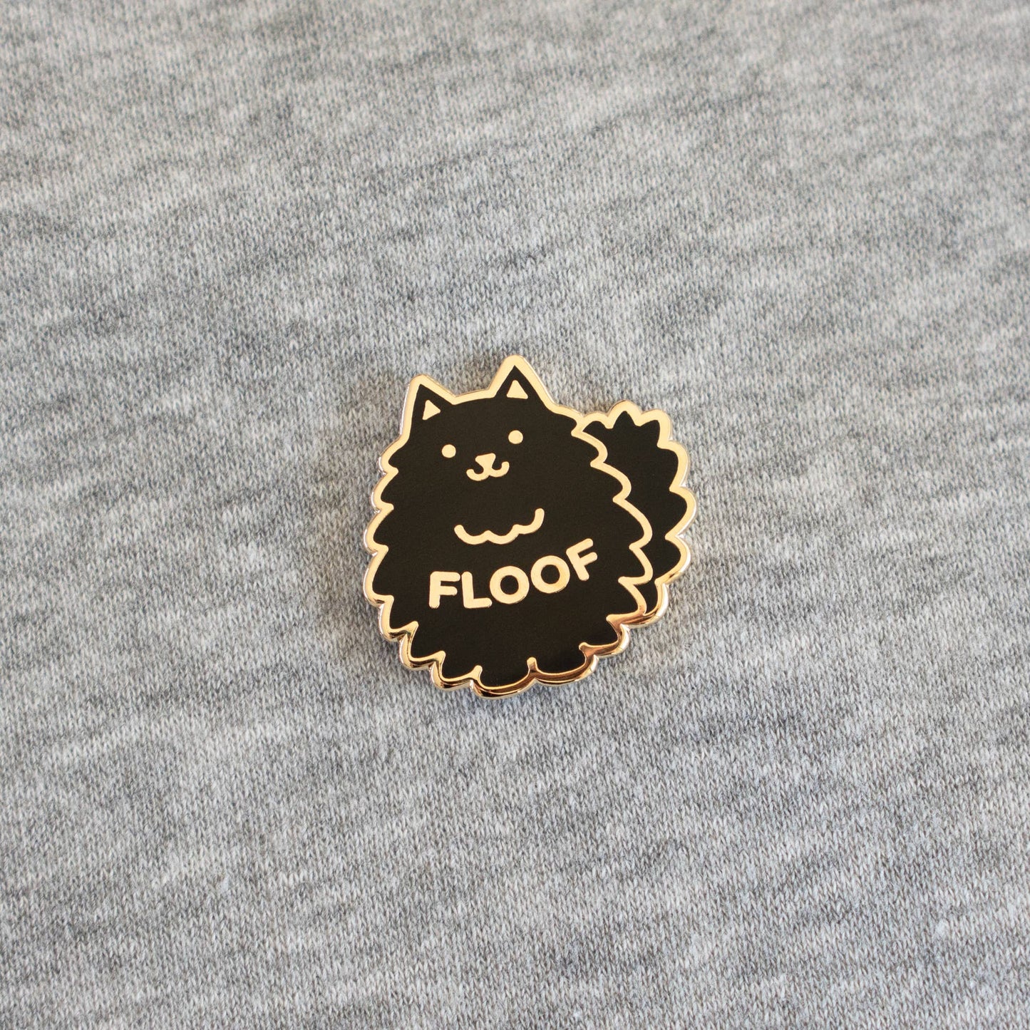 Floof Pin: Gold/grey
