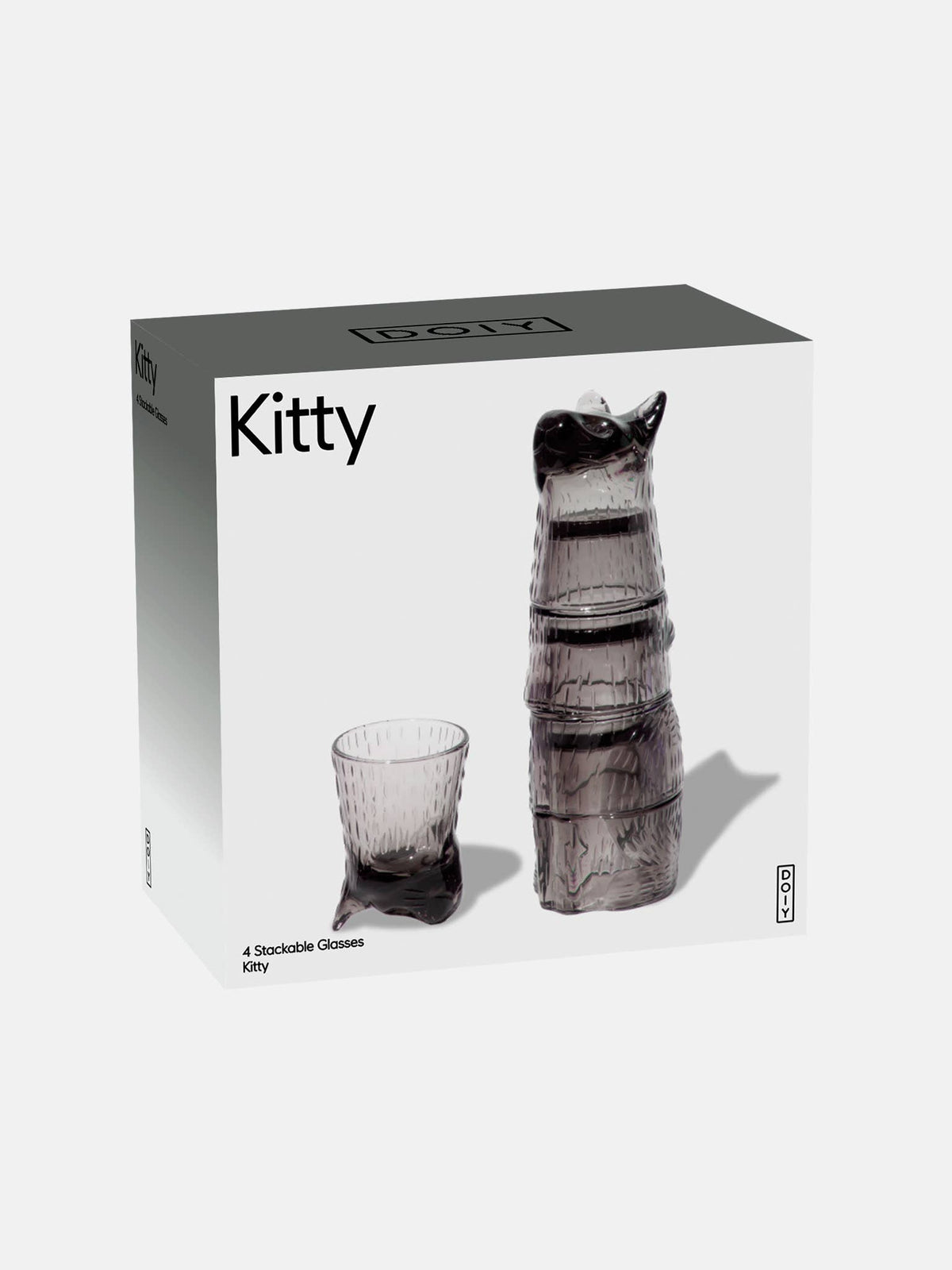 Black Kitty Stackable Glasses