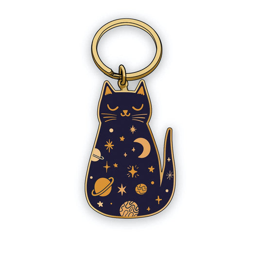 Cosmic Kitty Cat Keychain