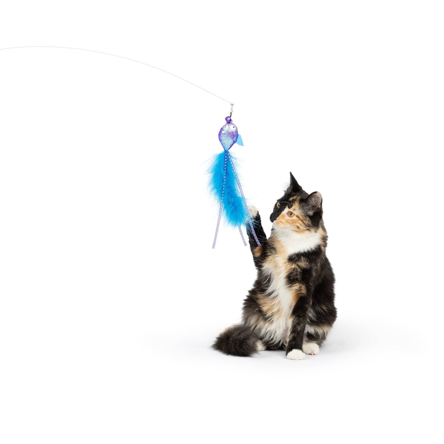 Purple Fishy Feather Teasers 2pk Refill Cat Toy: One Size