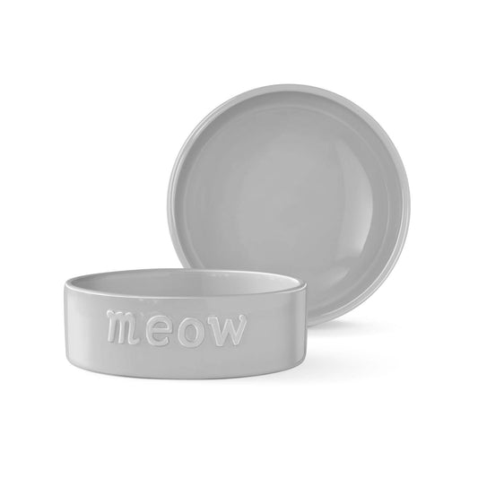 SCULPT MEOW GRAY CAT PET BOWL