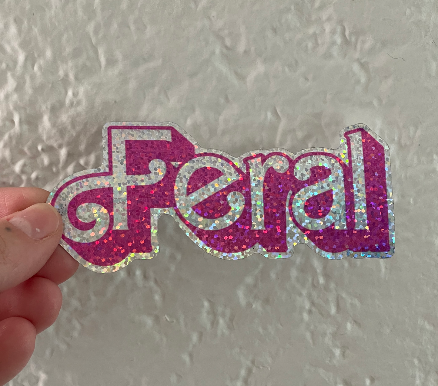 Feral Pink Glitter Sticker