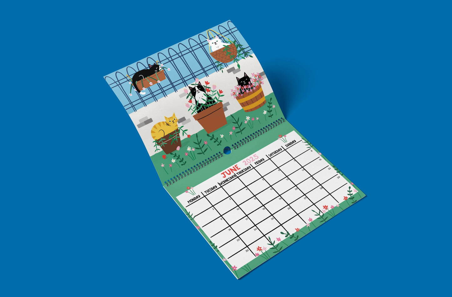 Be More Cat- 2025 A4 Double Page Hanging Calendar