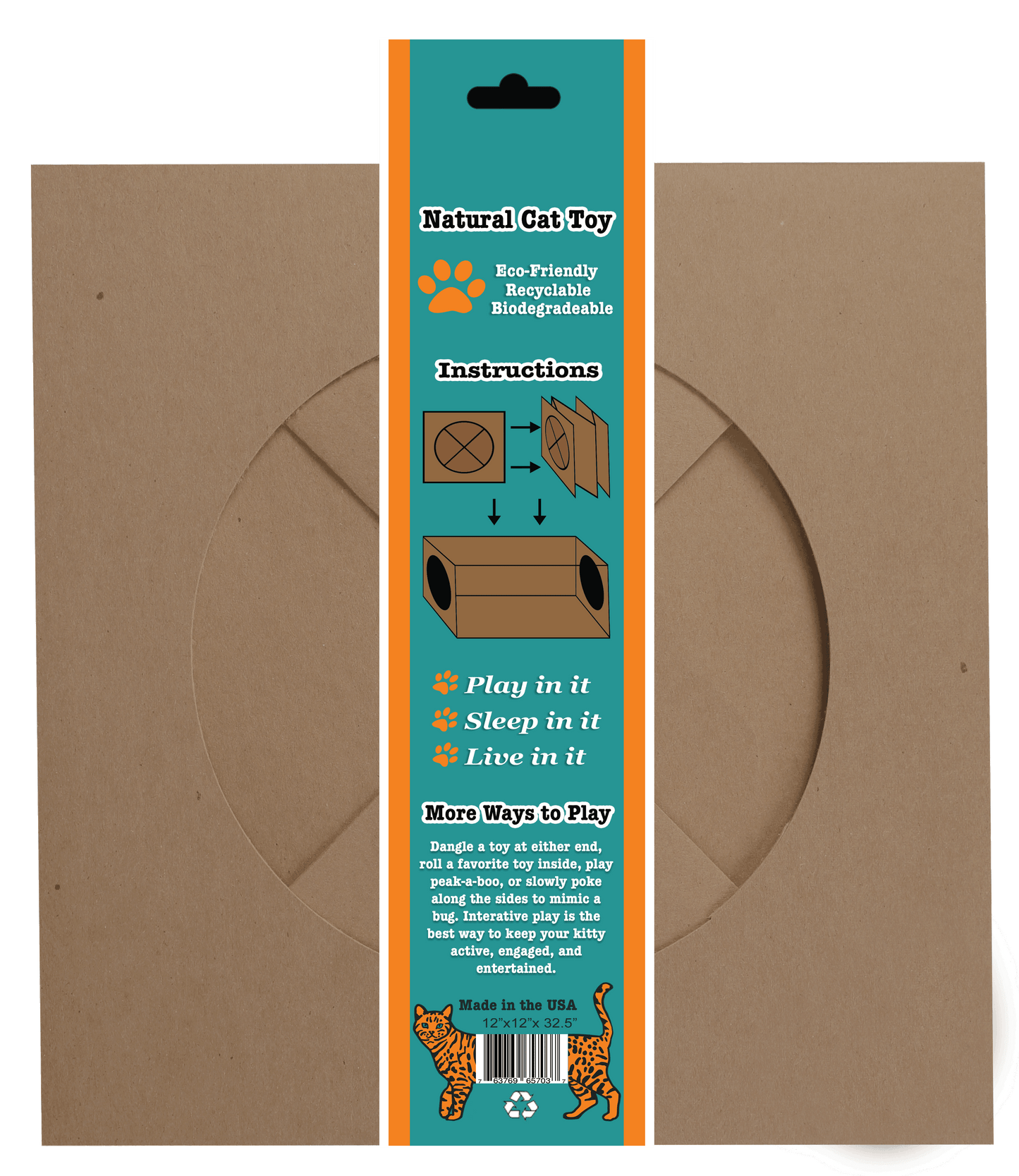 Hide and Sneak Tunnel - Paper Play Tunnel for Cats