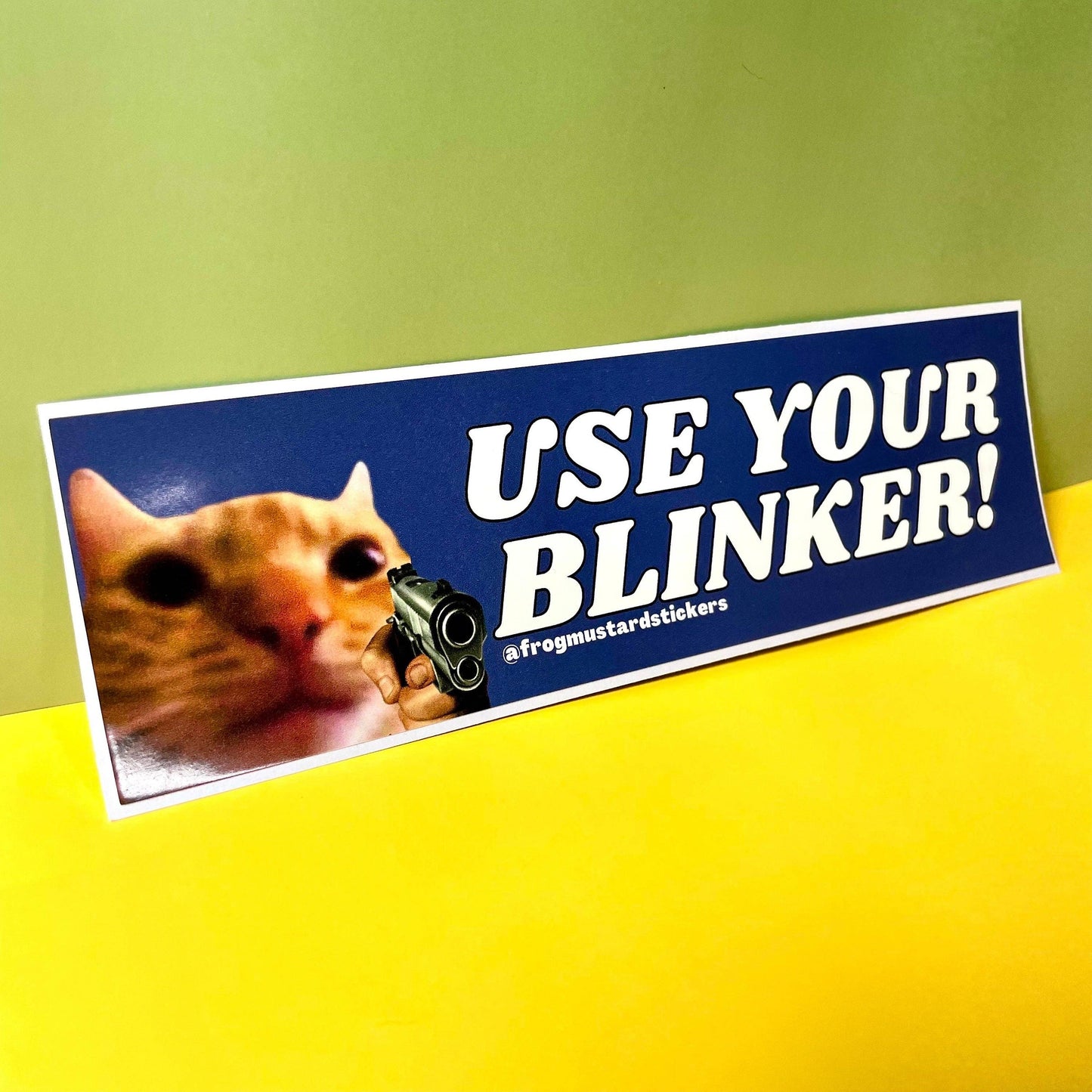Use Your Blinker! Gun Cat: Sticker