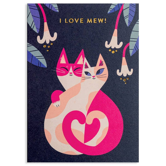 I Love Mew Love Greeting Card-BLANK INSIDE