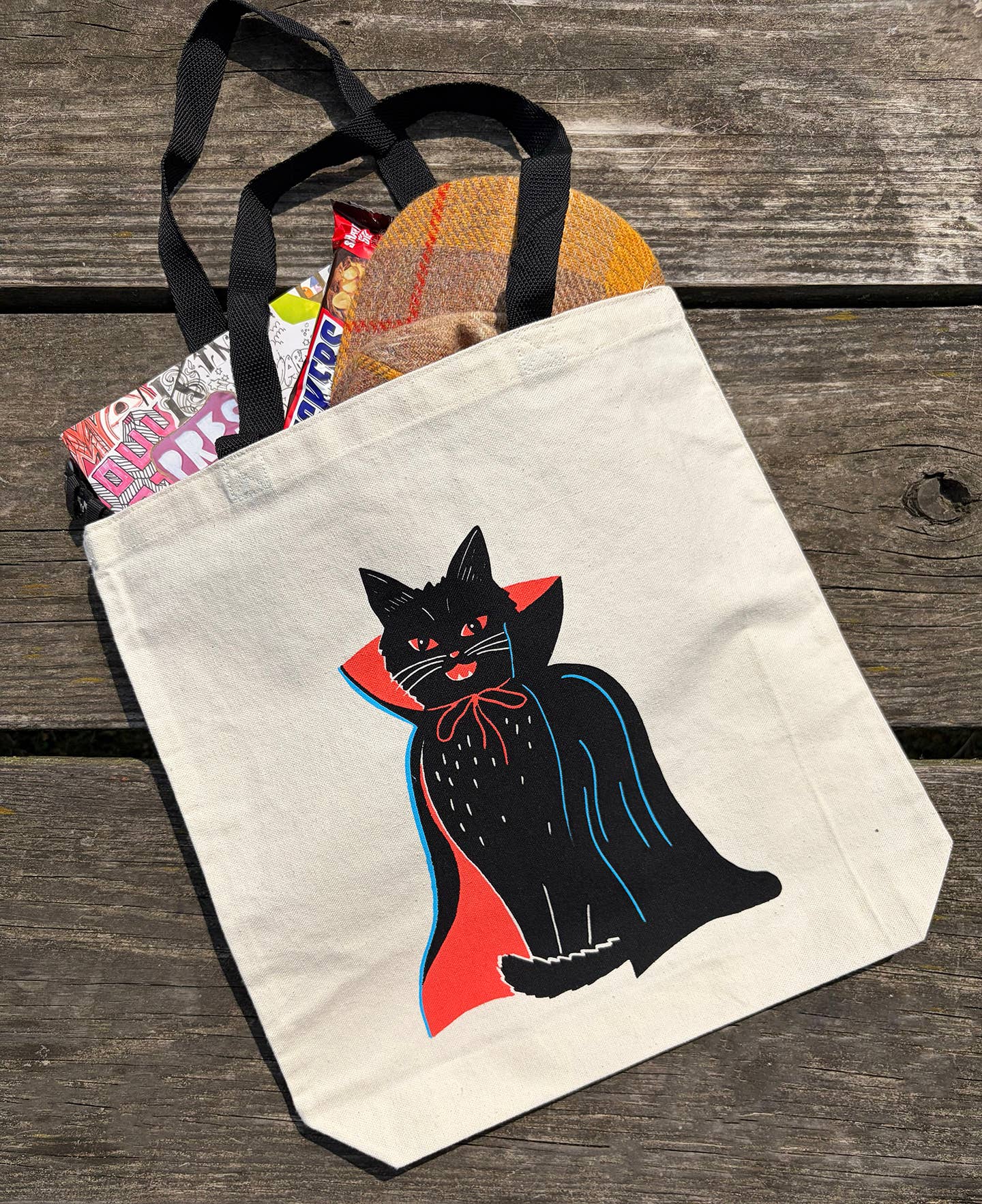 Vampire Cat - Neon Screenprinted Tote