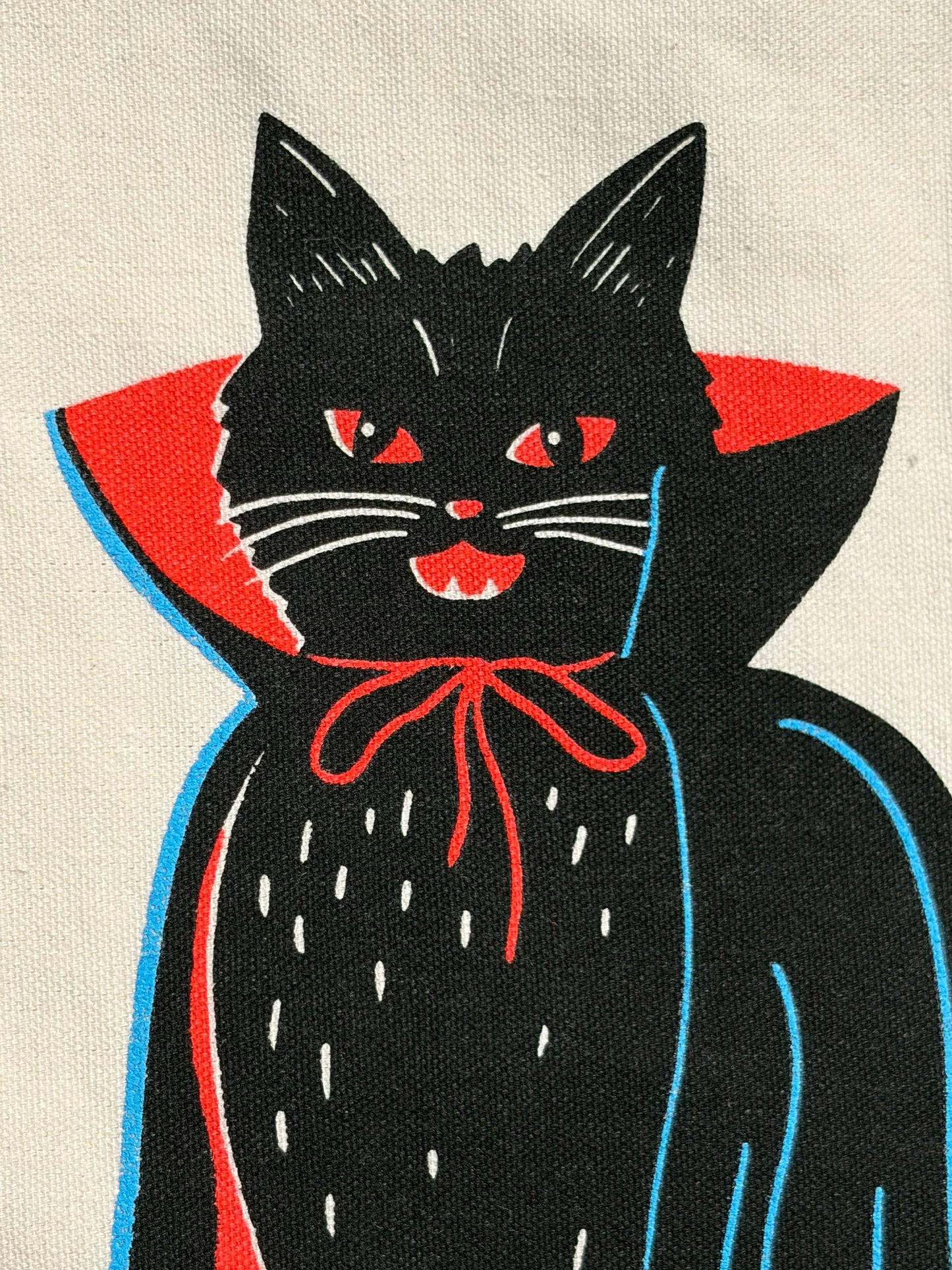 Vampire Cat - Neon Screenprinted Tote