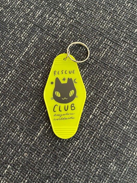 Rescue Cat Club Motel Style Key Chain