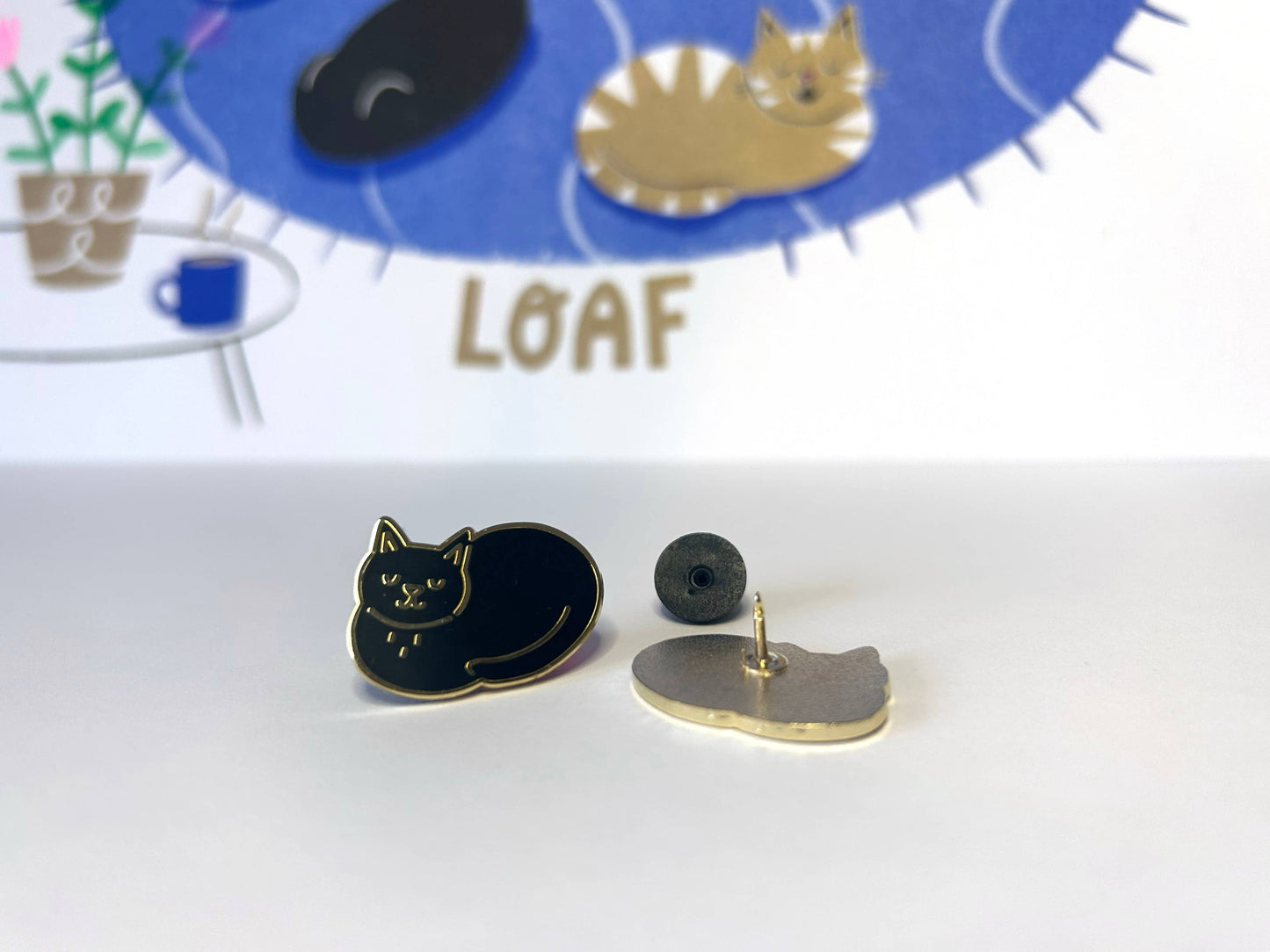 Live, Lounge, Loaf Cat - Luxury Enamel Pin