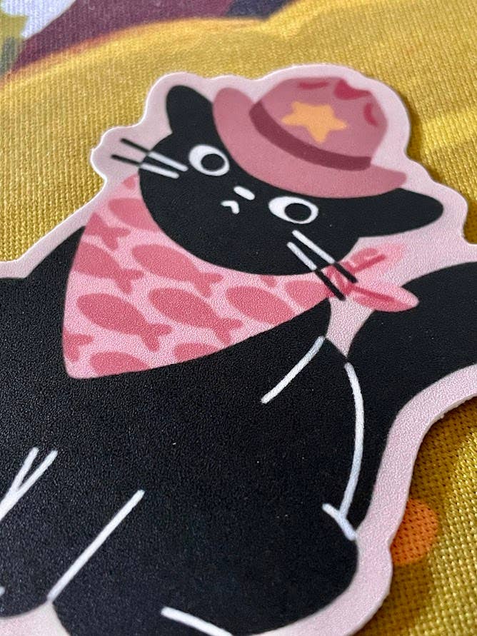 Yee to the Haw Cowboy Cat Matte Weatherproof Vinyl Sticker