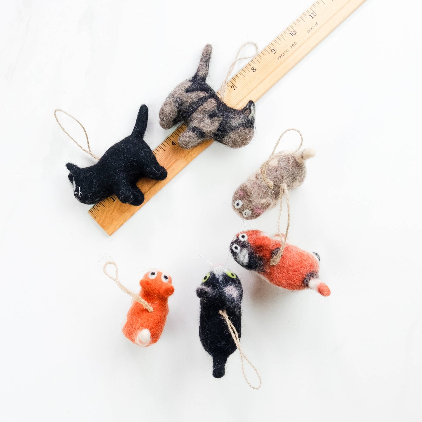 Ornament - Little Felt Cat - Black
