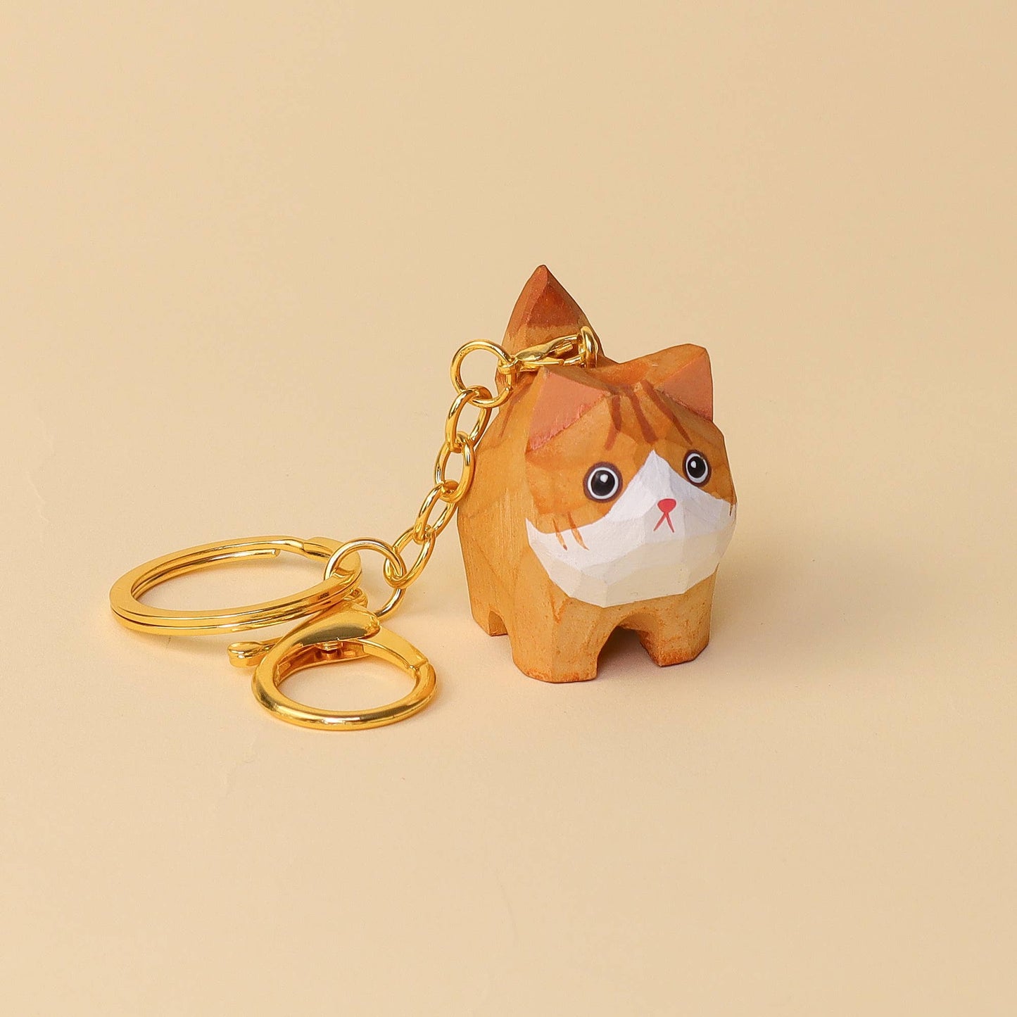 Hand-Carved Cat Painting Kit – Two Cats, Create a Keychain