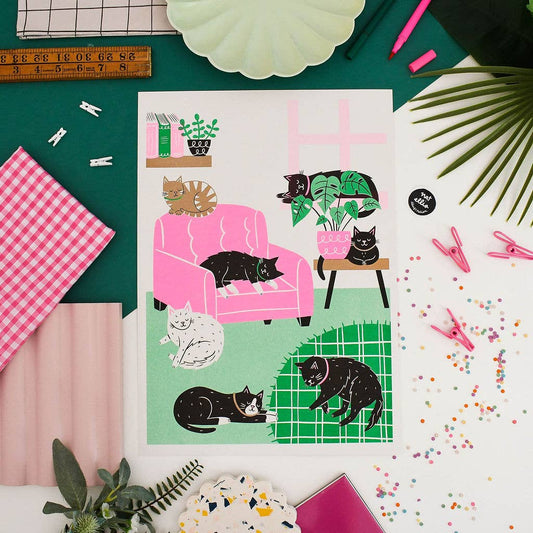 Sleepy Sunday –  Heavyweight Riso Print: A4