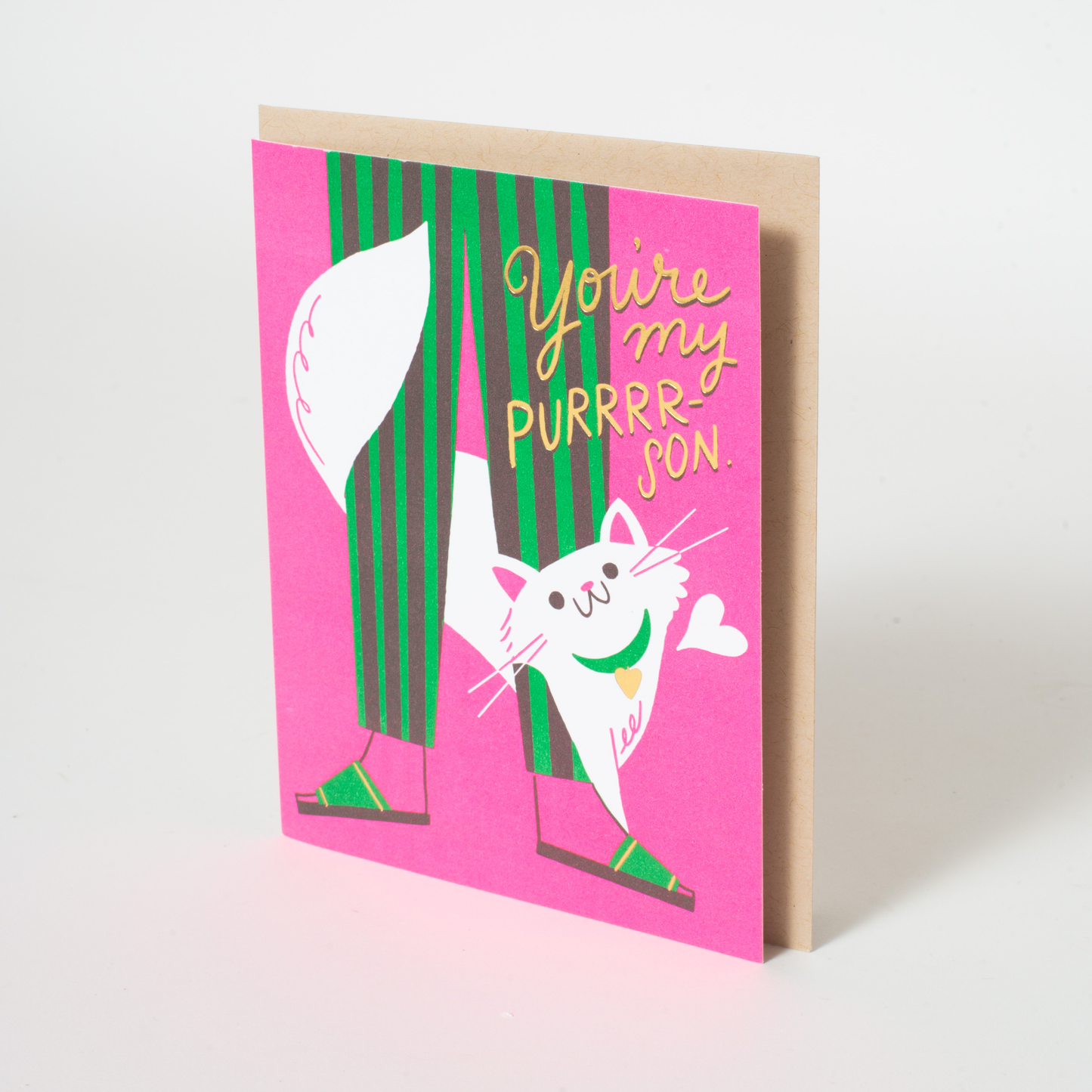 Cat Love Punny Greeting Card-BLANK INSIDE