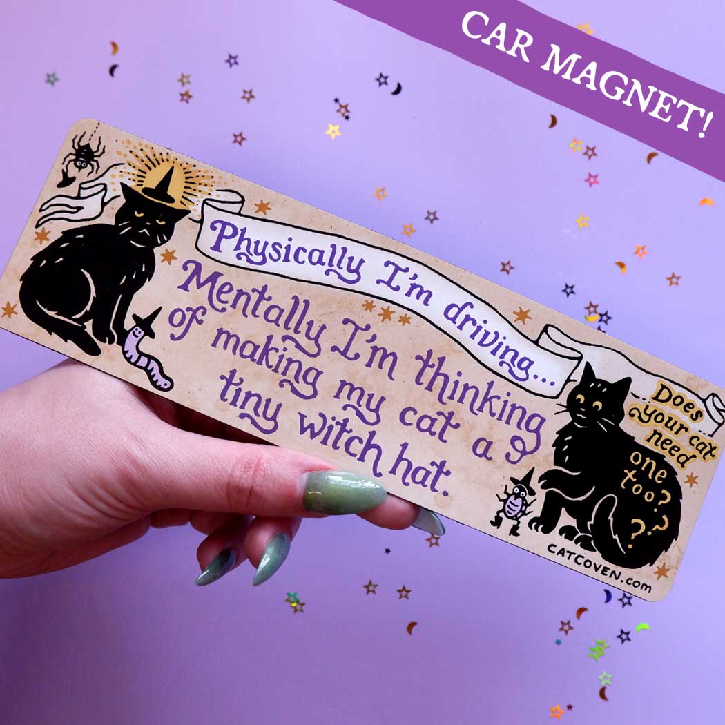 Tiny Witch Hat - Car Magnet