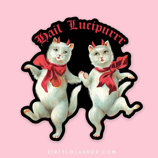 HAIL LUCIPURRR - VINTAGE CAT STICKER