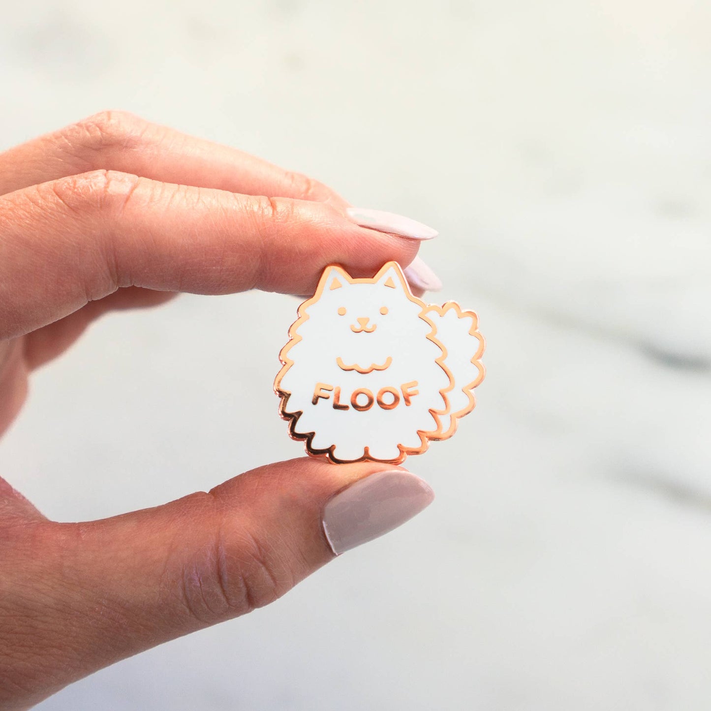 Floof Pin: Gold/grey
