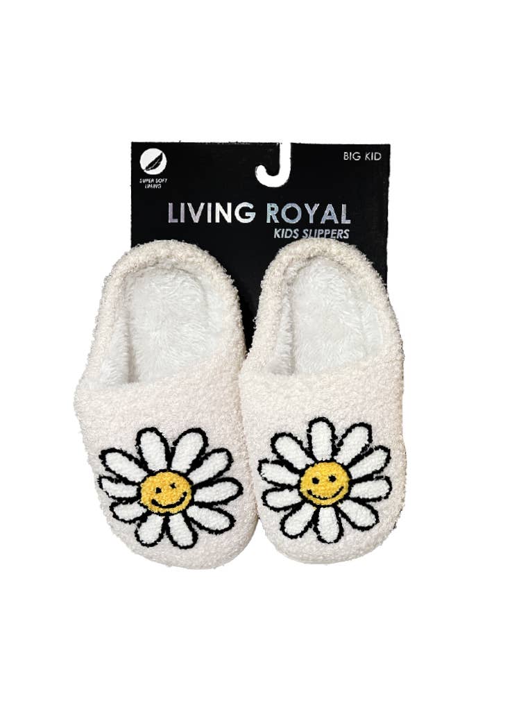 Indoor / Outdoor Slippers - Kids - Kitty Cat Faces - Cream: BIG KIDS 1-3