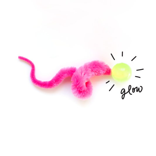 Wiggly Glow - Glow in the Dark Cat Toy Bouncy Ball: In poly bag