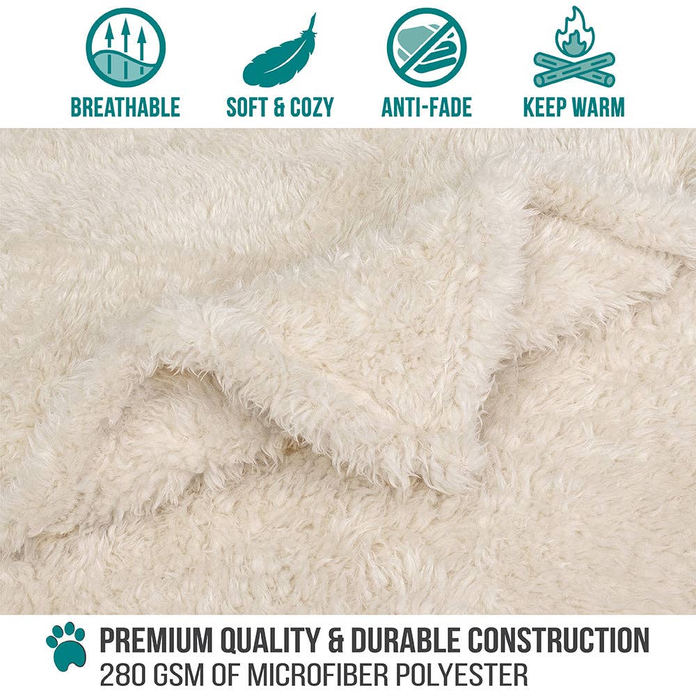 Fluffy Pet Blanket: Beige / Medium - 29" x 40"