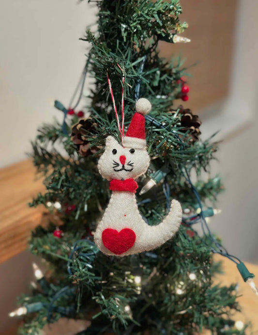 White Cat Ornament