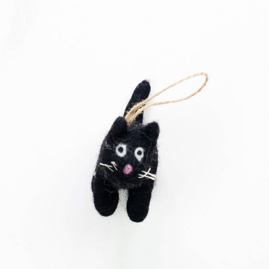 Ornament - Little Felt Cat - Black