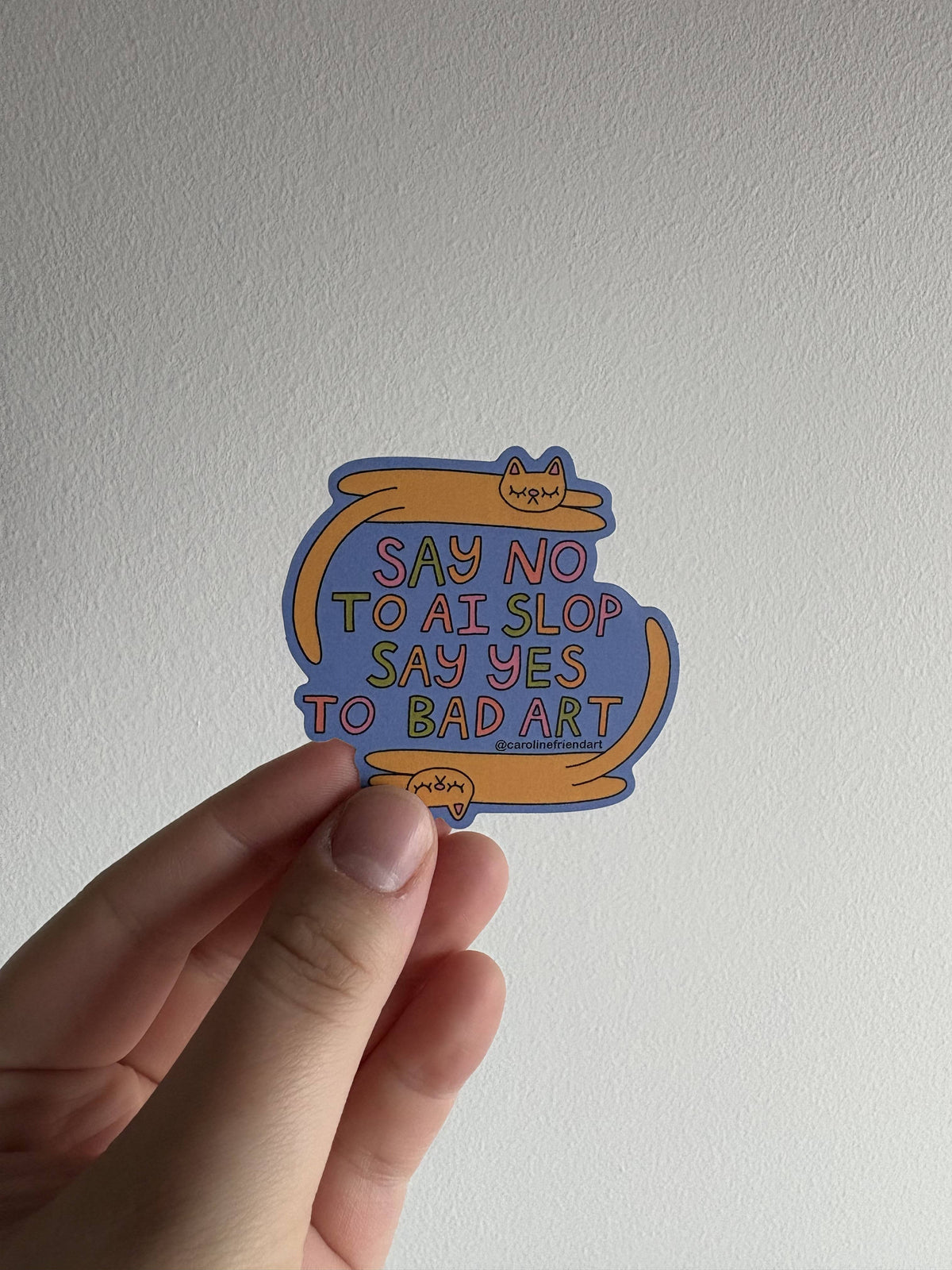 Bad Art Sticker | Anti-AI Cat Vinyl Waterproof