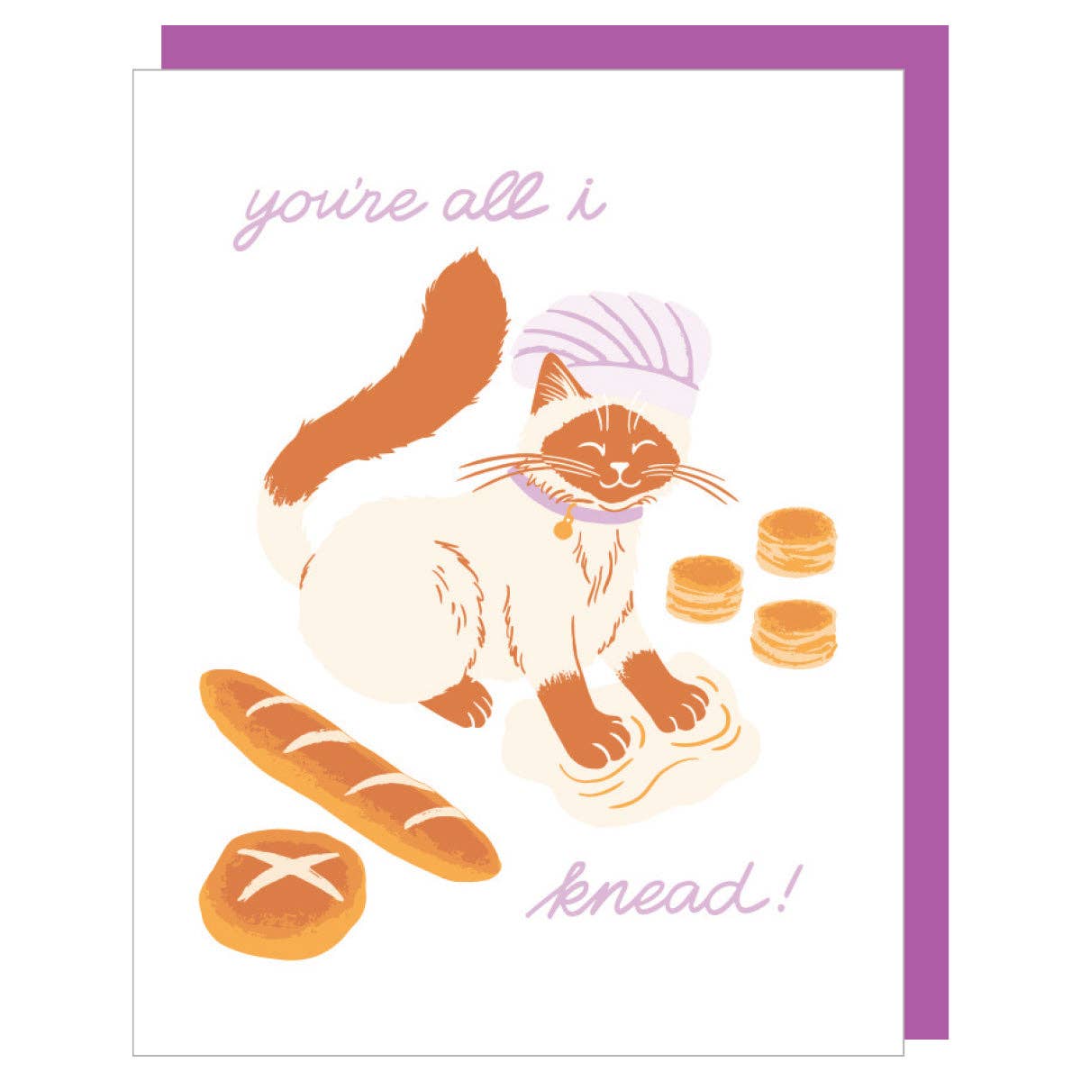 Cat Baker Love Card-BLANK INSIDE