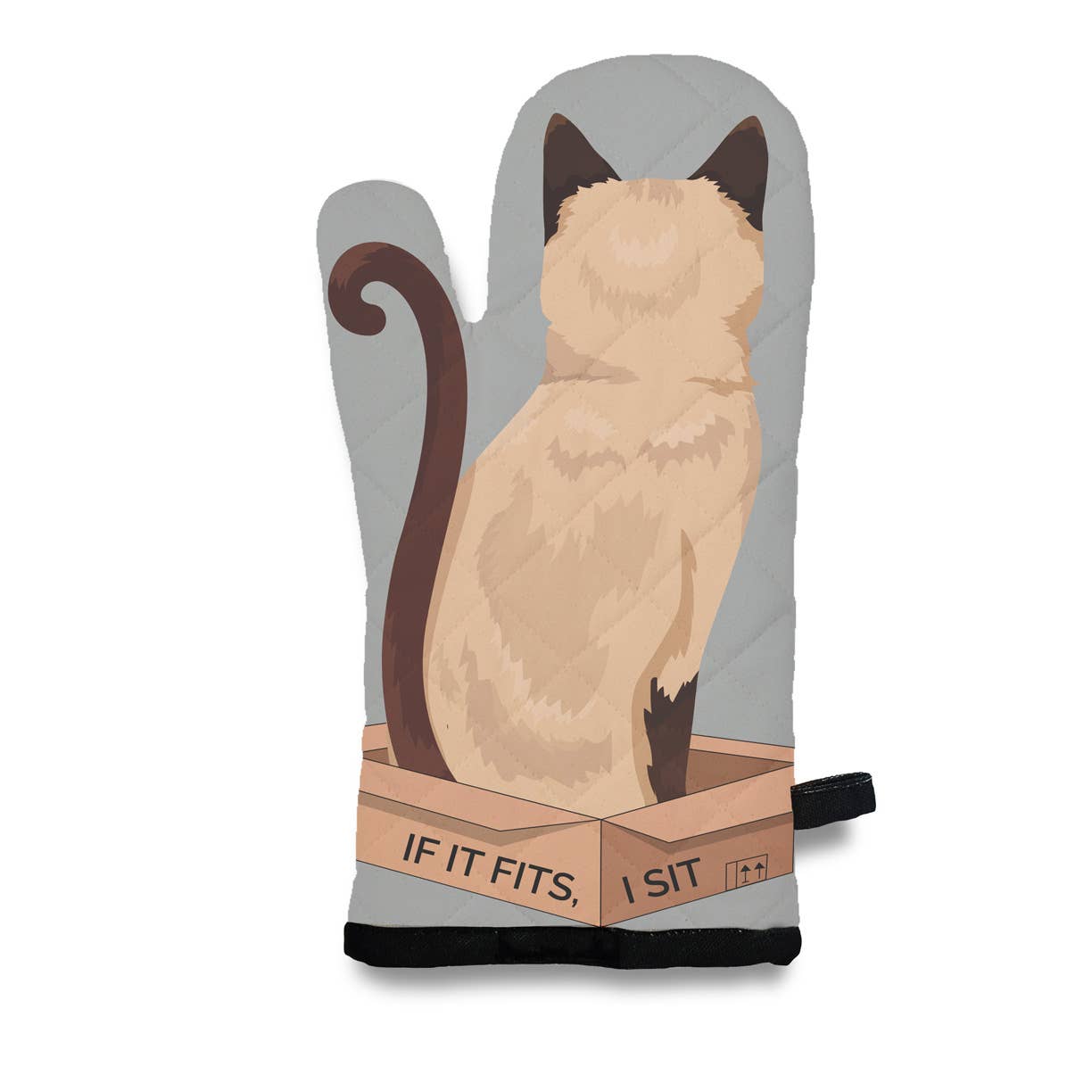 Siamese Kitty Cat - If It Fits, I Sit Oven Mitt  