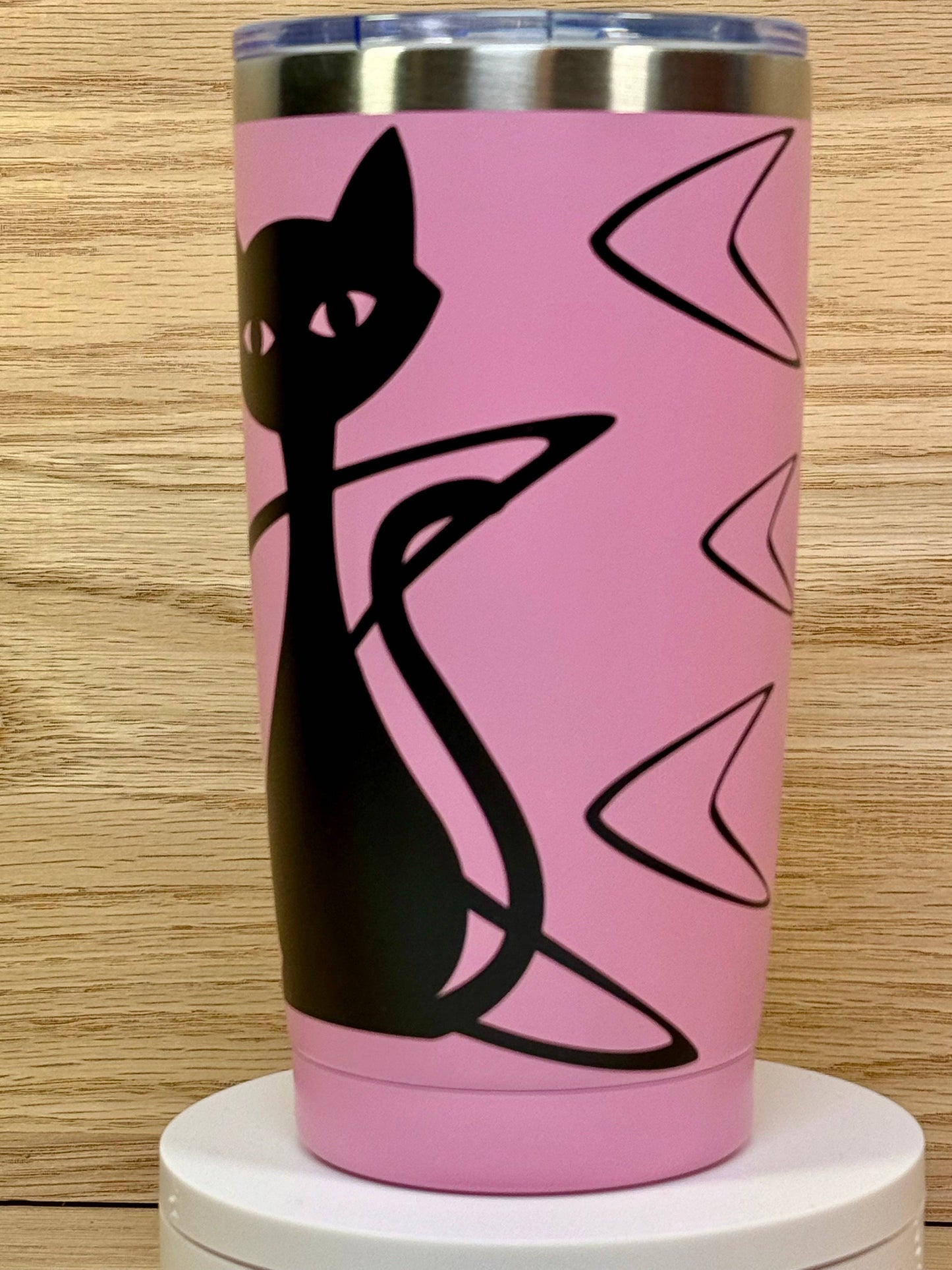 MCM Atomic Bettie Cat Boomerang 20oz Travel Mug - Pink