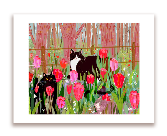Tulip Cat Print