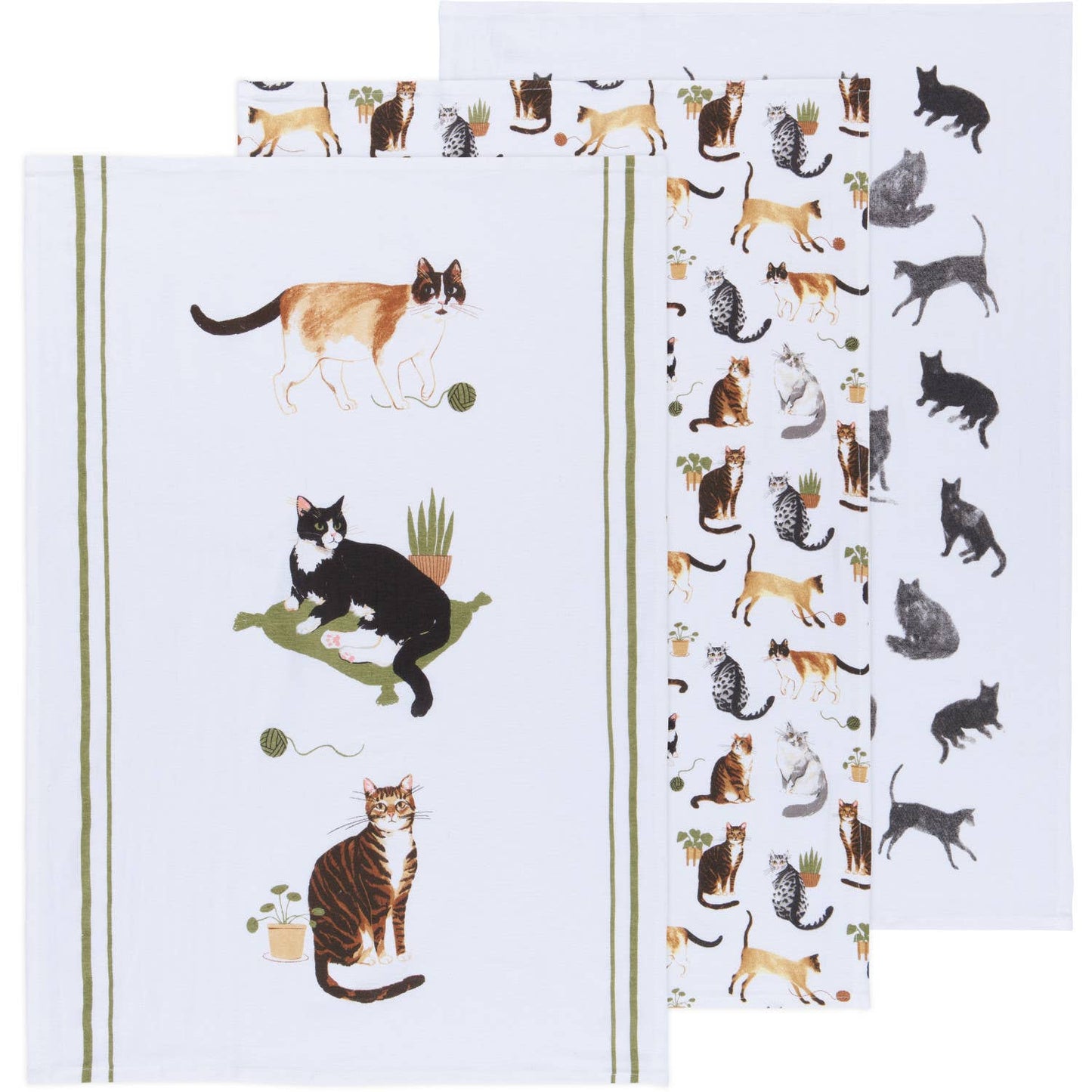 Cat Collective Bakers Floursack Dishtowels Set of 3