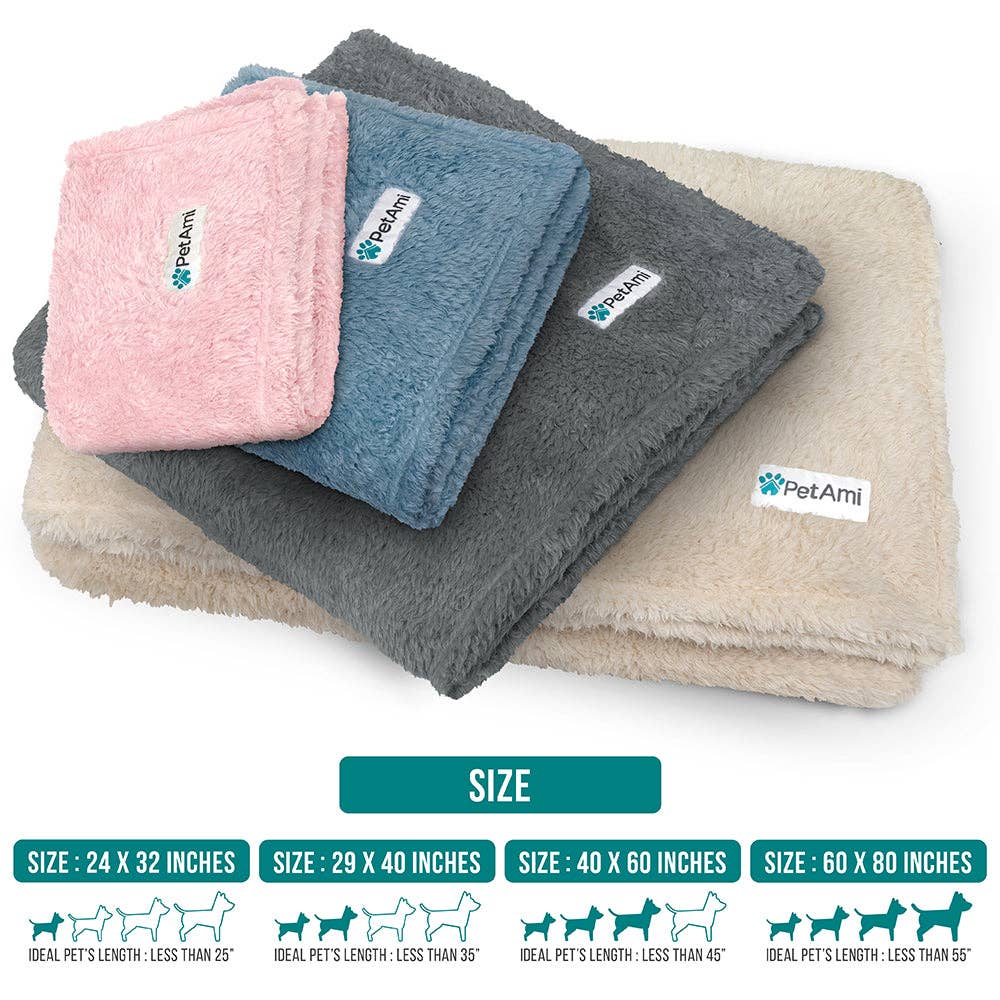 Fluffy Pet Blanket: Beige / Medium - 29" x 40"